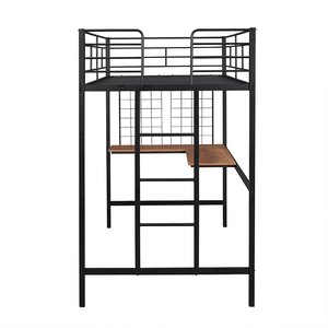 Cama Alta Ajustable para Adultos y Estudiantes con Escritorio, Litera Metálica para Dormitorio, Hotel, Apartamento o Villa, con Funciones de Almacenamiento Plegable - Product Image 6