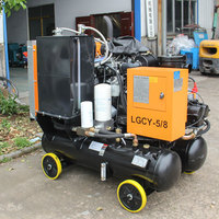 Compresseur d'air diesel portable à 4 roues Kaishan LGCY-5/8 185cfm pour KQD Small Hole DTH Drill and Rig