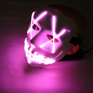 Masque fantôme LED lumineux personnalisé avec bouche cousue et yeux croisés pour Halloween, TikTok, Carnaval, Festival, Fête – Masques amusants - Product Image 4