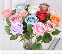 Hochwertige Künstliche Blumen Rosen Echt Aussehende Lila Rosen für Chinesisches Neujahr Party Heim Hochzeitsdekoration