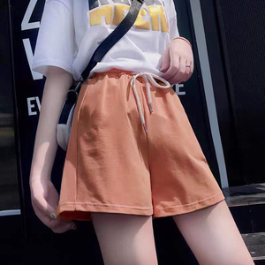 <b>Black</b> Women's Drawstring Sweat Shorts Elastic Waist Loose Casual Bermuda Shorts for Gym Running - Product Image 3