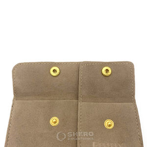 กระเป๋าใส่เครื่องประดับแบบกระดุมแป๊ก ผ้าไมโครไฟเบอร์อย่างดี สำหรับต่างหู สร้อยคอ  สามารถสกรีนโลโก้ได้ ใช้เป็นของขวัญ - Product Image 6