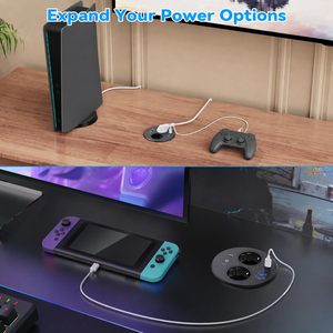 Prise <span class=keywords><strong>encastrable</strong></span> ronde 6-en-1 AMZ, best-seller, avec USB PD 20W, 2 prises de courant et 4 ports USB, multifonction, multi-prises - Product Image 4
