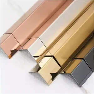 90 Degrees Right Angle Stainless Steel Decoration Metal L Shaped Straight Tile Edge Trim