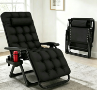 Chaise zéro gravité pliable, chaise inclinable, chaise de plage, chaise de camping, chaise de pêche, coussin, appui-tête, design ergonomique 400LBS