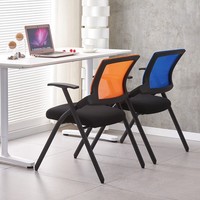 Chaises de réunion empilables au design moderne pour bureau, chaise de formation ergonomique pliable à dossier en maille pour conférence