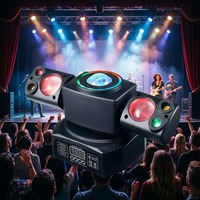 Projecteur de scène à double tête LED RGBW DMX512 avec contrôle sonore, stroboscope rotatif pour DJ, discothèque, bar, KTV, tête mobile