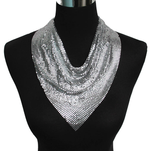 Gargantilla de Metal brillante con forma de rebanada, Collar de joyería india, bufanda, Collar bohemio, joyería para el cuerpo - Product Image 5