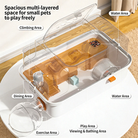 Cage de transport pour hamster luxueuse, multifonctionnelle, durable, en ABS, surdimensionnée, panoramique, transparente, écologique et personnalisable