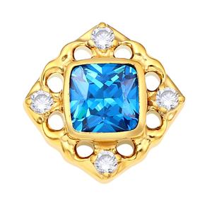 Piercing Stories ASTM F136 Titanium PVD <b>Gold</b> Threaded Square Shape Labret Body Piercing Jewelry - Product Image 4