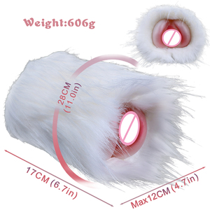 GEEBA Animal Horse Aircraft Cup avec masturbateurs en silicone doux et fourrure, poupée sexuelle réaliste vaginale pour hommes adultes, jouet sexuel en peluche - Product Image 1