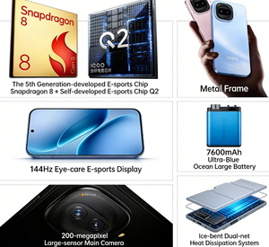 Nouveau smartphone vivo IQOO Z11 Turbo 2026, Snapdragon 8 Gen 5 5G, écran AMOLED 6,59'', batterie 7600 mAh, appareil photo 200 MP avec OIS, charge SuperVOOC 100 W, Android 16 - Product Image 5