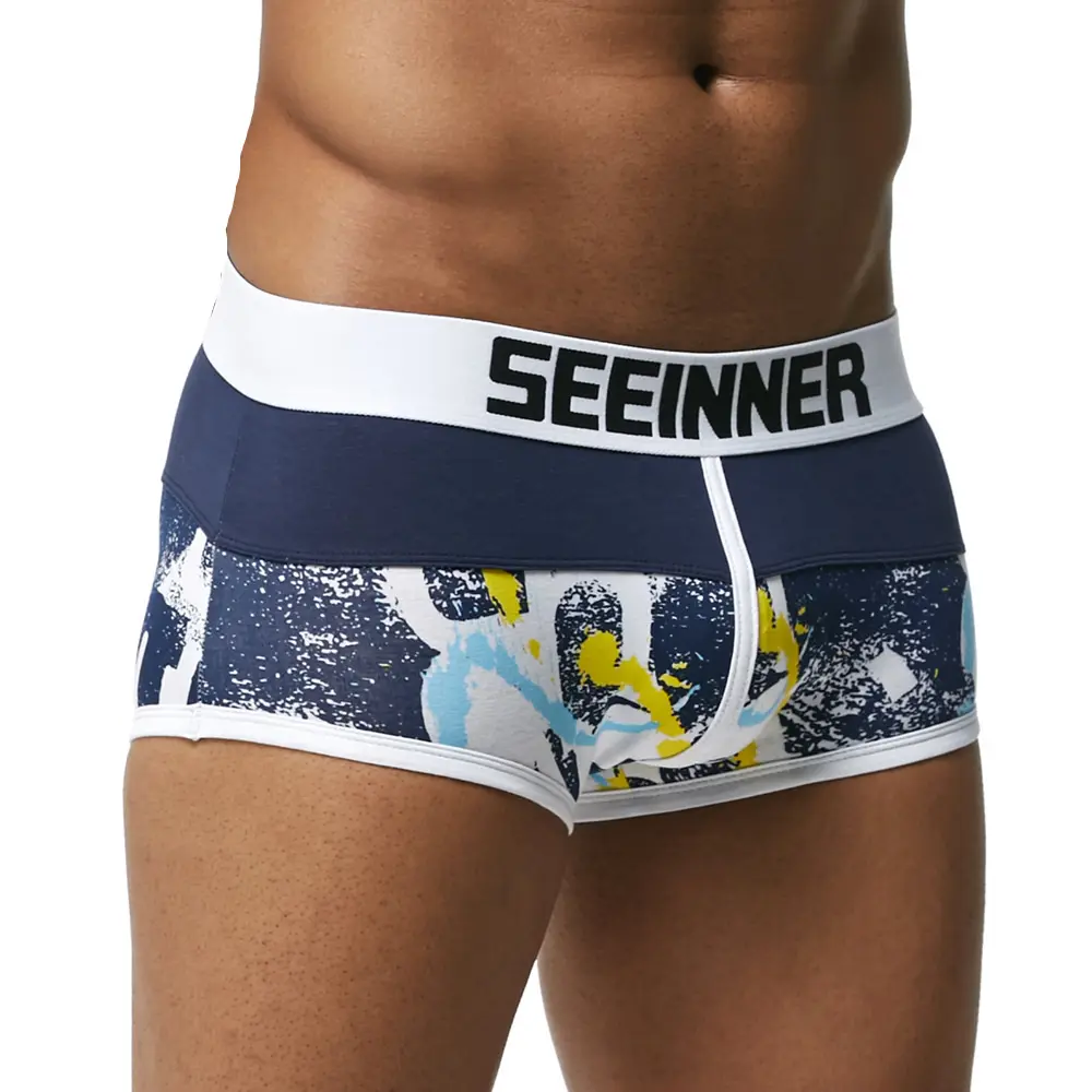 Boxer Shorts Briefs Men White Seamless Cotton Shorts Long Sexy Tight Boxers Custom Mens Underwear Boxer Briefs Customized