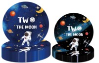 Weggeefpapier Plaat Gestanst 9X10 Inch Folie Galaxy Moon Voor 2e Verjaardag 350Gsm Witte Boardfda Goedgekeurde Feestartikelen