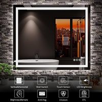 Grand miroir de salle de bain mural à LED, rétroéclairé, anti-buée, à intensité variable, 3 températures de couleur, miroir de vanité avec éclairage