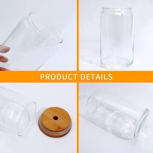 Vaso de Vidrio Transparente Esmerilado de 16 oz, Personalizable por Sublimación, con Tapa de Bambú y Pajita, Sostenible y de Alta Calidad, Disponible en Almacén de EE. UU. - Product Image 2