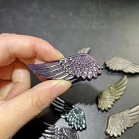 Ailes d'ange en obsidienne naturelle polie, 1 pièce, pendentif en cristal de haute qualité pour cadeau