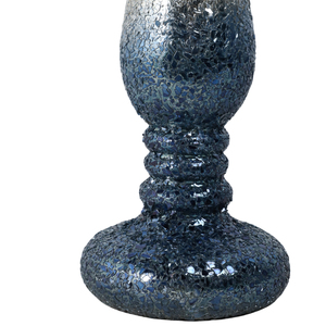 Portacandele in Vetro Sfumato Effetto Craquelé, Moderno Candelabro a Colonna, Centrotavola, Decorazione per la Casa - Product Image 5
