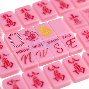 160瓷砖旅行麻将套装千禧粉色中美新加坡麻将独特的丙烯酸麻将瓷砖 - Product Image 3