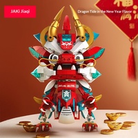 JK5130-38/BK021 Créatures Mythiques Chinoises Tendance : Renard à Neuf Queues et Dragon Mécanique en Blocs de Construction en Plastique ABS pour Enfants