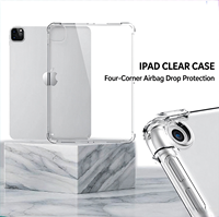 Étui de tablette transparent antichoc pour iPad 10e 11e génération Air Mini Pro 10,5 10,9 pouces, coins surélevés, protection anti-chute en TPU