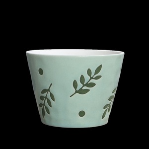 แก้วเซรามิกญี่ปุ่นลายเพ้นท์มือสุดหรู 180 มล. พร้อมหูจับ สำหรับลาเต้อาร์ตและกาแฟ เหมาะสำหรับร้านกาแฟ - Product Image 1