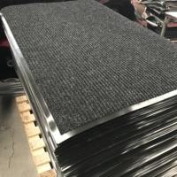Tapis de porte antidérapant en PVC à rayures, taille personnalisée, réversible, lavable, tapis d'entrée, tapis de sol rayé