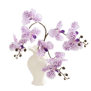 Orchidée artificielle Vanda à trois têtes en soie plastique Meng Jie pour décoration de mariage et de maison - Product Image 5