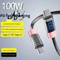 Câble de données de charge rapide PD à affichage numérique 100W pour écouteurs Apple Type-C Câble tressé en PVC