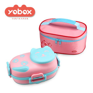 Nouveau Meilleur Petit Chat 3 compartiment en acier inoxydable bpa Bébé enfants alimentation alimentaire boîte à lunch boîte bol <span class=keywords><strong>ensemble</strong></span> - Product Image 1