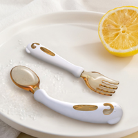 Ensemble de fourchettes et cuillères d'apprentissage portables en silicone PCTG, pliables pour bébé