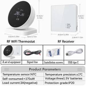 Tuya WiFi <span class=keywords><strong>Smart</strong></span> <span class=keywords><strong>Beok</strong></span> Thermostat Wifi sans fil pour chaudière à gaz chauffage batterie RF contrôleur de température Alice Google R7-WiFi - Product Image 2