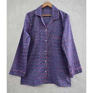 Conjunto de Pijama de Algodón para Mujer, Estampado, Suave, Cómodo, Transpirable, Ropa de Dormir, Ropa de Casa, Dos Piezas - Product Image 2