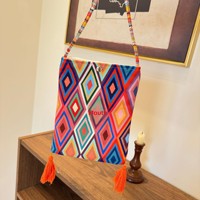 Tas Ponsel Motif Geometris Baru untuk Wanita Dompet Selempang Artistik Unik Dompet Koin Mini Dengan Elemen Geometris