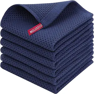 Kitchen Towels Dishcloths 100% Cotton Waffle Weave Bleach Friendly Absorbent Cleaning Dish Cloths Paperless Towels