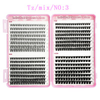 Kit Ekstensi Bulu Mata DIY 280pcs Bulu Mata Individu Cluster 30D40D 10-16mm 0.07mm CD Mix Lash Clusters Bond Seal Lash Applicator