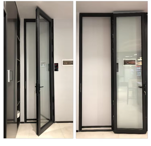 <span class=keywords><strong>Porte</strong></span> <span class=keywords><strong>d</strong></span>'<span class=keywords><strong>entrée</strong></span> pivotante en acier français noir en aluminium, design luxueux américain, en métal et en verre, en fer forgé, sécurité extérieure - Product Image 4