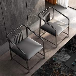 Silla de Hierro con Respaldo para Té, Silla Simple y Moderna para Balcón, Combinación de Mesa y Silla Ocasional para Patio Exterior, para Beber Té - Product Image 2