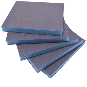 Éponges abrasives carrées de moyenne dureté pour outils de ponçage automobile, couleur bleu-gris, marque KHC - Product Image 1