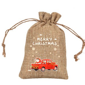 ถุงเก็บเครื่องประดับผ้าลินินสำหรับคริสต์มาสขนาด10*15ซม. ถุงใส่ของขวัญสำหรับเด็กถุงปอกระเจาพร้อมสร้อยข้อมือผ้ากระสอบ - Product Image 3