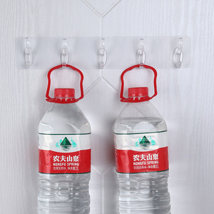 Transparent Multi <b>Hook</b> Wall Mounted <b>Adhesive</b> <b>Hooks</b> 6 Link Punch Free For Bathroom Kitchen Storage - Product Image 2