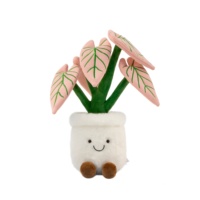 Boneka Mewah Calla Lily Merah Muda untuk BROS, Hadiah Ulang Tahun yang Menyenangkan, Buket Hiasan Tanaman Hijau