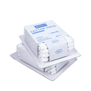 55 pièces/boîte, cotons-tiges en coton, cotons-tiges avec carte blister, emballés pour le nettoyage et le maquillage - Product Image 2