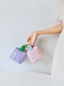 4" Candy Colors Cute Makeup Pouch Custom Eco-friendly Cosmetic <b>Bag</b> Heavy Duty Canvas Coin Purse - Product Image 4