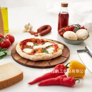 Planche à découper pour pizza en bois d'acacia, diviseur de pizza en bois massif, plateau rond pour découper la pizza en parts égales - Product Image 4