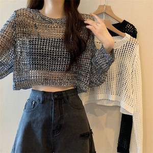 Cárdigan de Verano para Mujer, Ligero, Transpirable, de Manga Larga, Cuello Redondo, en Spandex/Algodón, Estilo Casual - Product Image 1