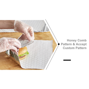 Tùy Chỉnh Bạc Vàng Không Thấm Mỡ Tổ Ong Cách Điện Lá Tờ Bánh Hamburger Bọc Giấy Tờ - Product Image 3