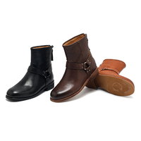 Bottes en cuir de vache imperméables et respirantes à lacets pour femmes