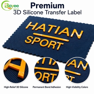 Patchs thermocollants personnalisés en silicone, logo en PVC caoutchouté, impression 3D pour vêtements - Product Image 1