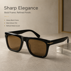 <span class=keywords><strong>Gafas</strong></span> Retro para Hombre, <span class=keywords><strong>Gafas</strong></span> de Sol Cuadradas con Marco de Fibra de Acetato, Lentes Marrones Degradados, Estilo Ejecutivo, para Viajes, Arte y Vestir - Product Image 1
